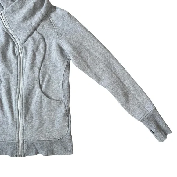 Lululemon Cozy Cuddle Up Asymmetrical Zipper Collared Sweatshirt Light Gray 4 - Picture 4 of 10